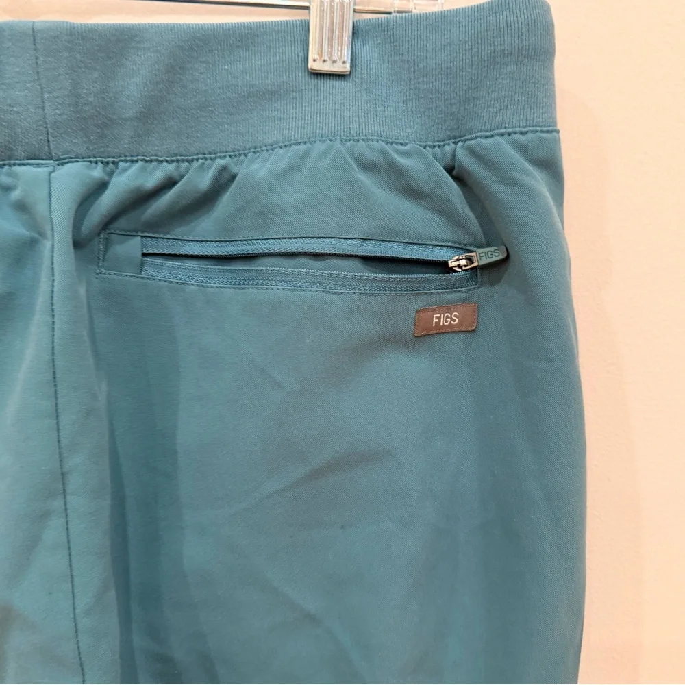 FIGS Technical Collection Scrub Pants Large Teal‎ Straight Leg Drawstring